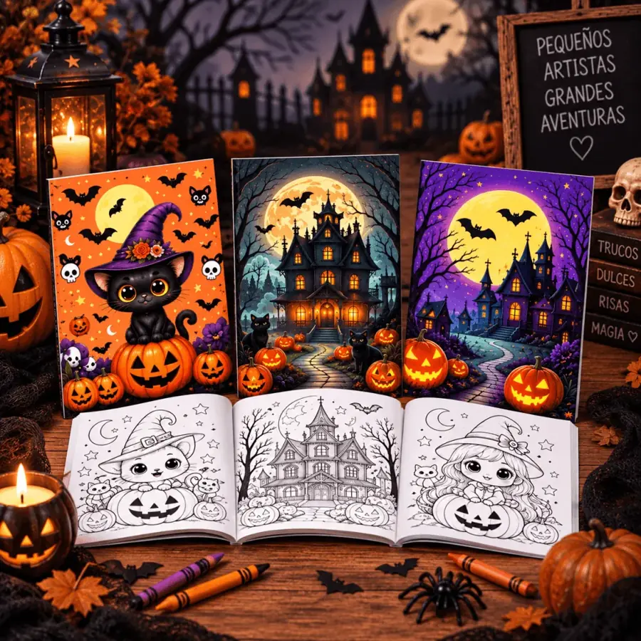 Libritos para colorear de Halloween