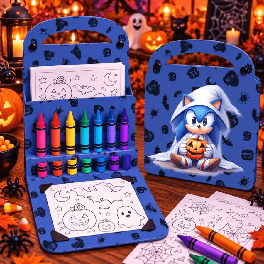 Mantelito porta crayones con actividades